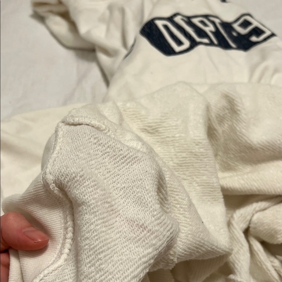 Old Navy Off-White Hoodie with Navy Print - Picture 7 of 7